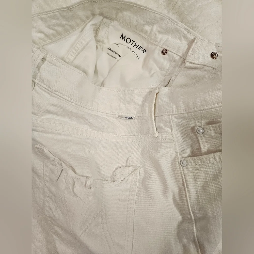 Mother Superior The Dutchie Ankle Jaw Distressed Jeans Size 26 - Picture 9 of 16